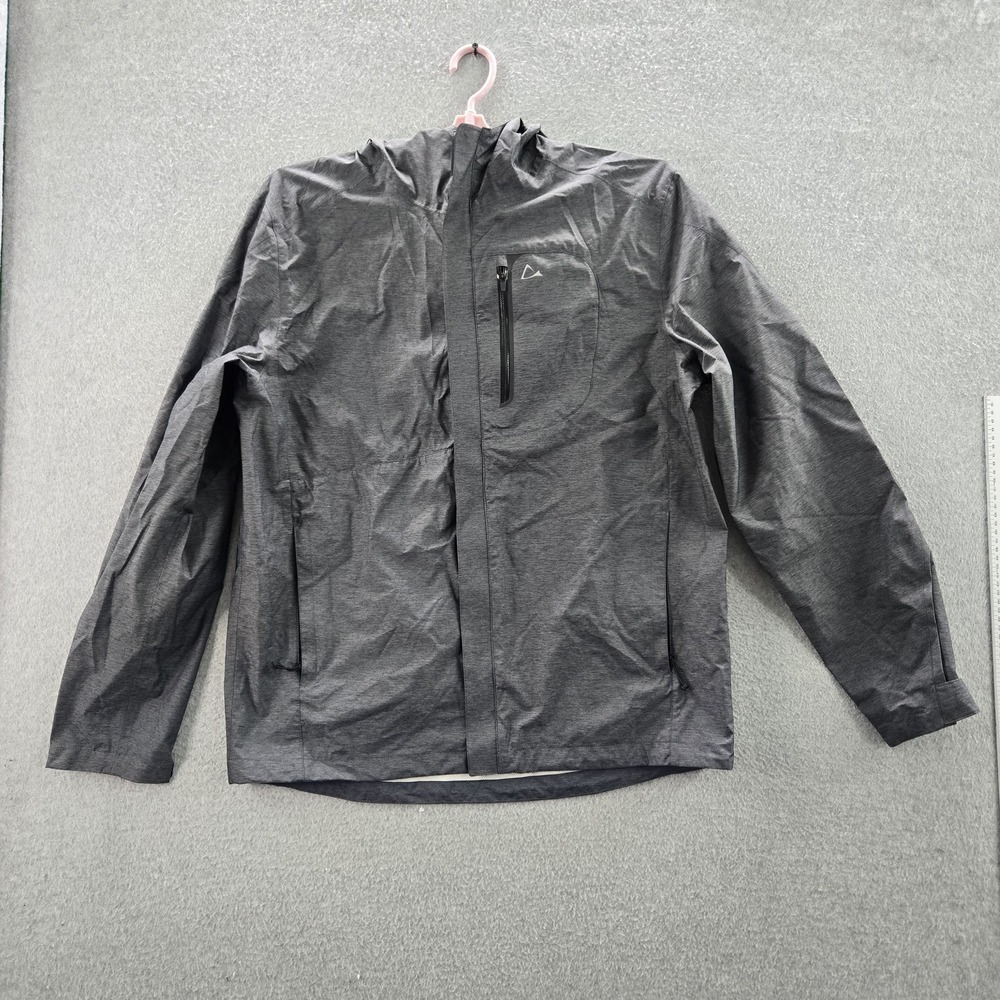 Paradox Men Jacket L Gray Nylon Polyurethane Activewear Zipper Logo‎